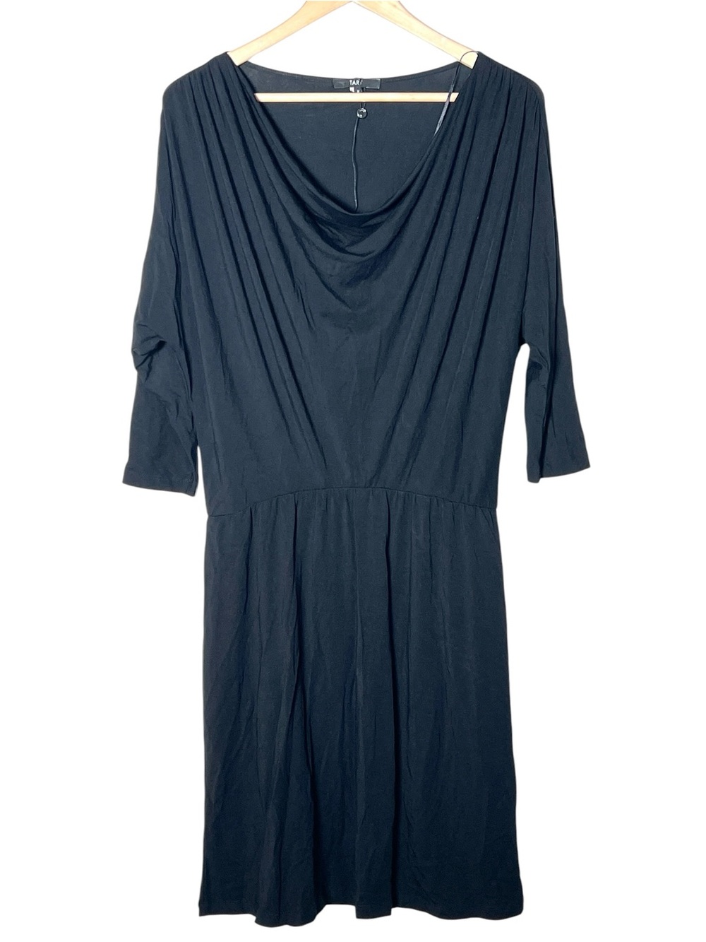Tart Classic Black Draped Neck Dress size medium M B85
